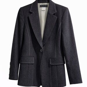 Harve Benard Wool Blend Blazer Black Tailored Career Jacket Size 10